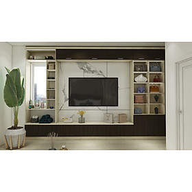 Mua TỦ TIVI GỖ AN CƯỜNG PHỦ MELAMINE BÓNG CHỐNG ẨM  CHỐNG TRẦY XƯỚC DẠNG NGANG 4M-2250- NỘI THẤT JY