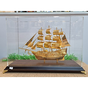 Mô hình thuyền mạ vàng MT Gold Art(510 x 180x 340 mm) L52- Hàng chính hãng, quà tặng dành cho sếp, khách hàng, đối tác