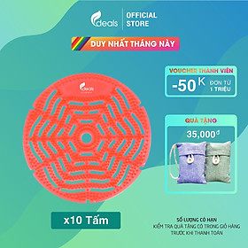 Combo 10 Tấm Lót Khử Mùi Bồn Tiểu & Lỗ Sàn ECODEALS P1 Fresher - Khử mùi gấp 3 sáp thơm - Mùi ngẫu nhiên