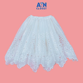 Chân Váy Dài bé gái họa tiết Trắng Hoa Thêu Cotton - AICDBGXC0TMR - AIN Closet