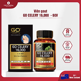 Viên gout nhập khẩu chính hãng New Zealand GO CELERY 16000mg (60 viên) giúp giảm các triệu chứng bệnh gút: giảm uric acid, làm giảm triệu chứng sưng đau do gut