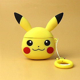 Mua Airpods Pro Case_ Ốp Bảo Vệ Cho Airpods Pro Hình Pikachu Vàng_tặng kèm ngẫu nhiên móc khóa mèo con ngồi hộp