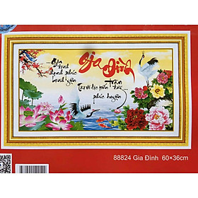 Mua Tranh thêu chữ thập Gia Đình (60*36cm) chưa thêu