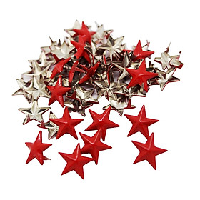 50Pcs Alloy Rivets Red 15mm Star Rivets Claw Studs for Bag / Shoes / Gloves