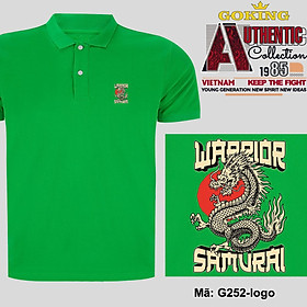 WARRIOR, mã logo.g252. Áo thun polo nam nữ, form unisex. Áo phông cổ trụ Goking, vải cá sấu 3D, công nghệ chống nhăn Nhật Bản