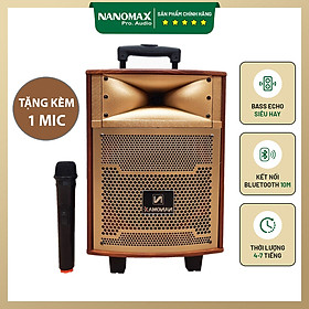 Mua Loa Kéo Karaoke Nanomax S-8B 2 Tấc bluetooth Đọc Được Usb Thẻ Nhớ Công Suất 100w Tay Kéo Vân Gỗ Tặng 1 Mic Tiện Dụng Hàng Chính Hãng