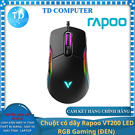 Chuột có dây Rapoo VT200 LED RGB Gaming (ĐEN) - Hàng chính hãng Nam Thành phân phối