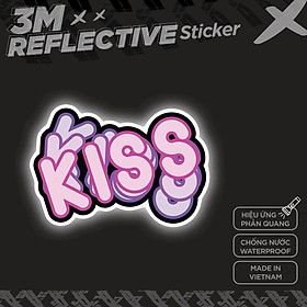 KISS TYPOGRAPHY 3M - Reflective Sticker Die-cut Hình dán phản quang thương hiệu STICKER FACTORY