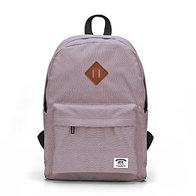 Men Women Casual Backpack Solid Color Canvas School Bag for School Travel