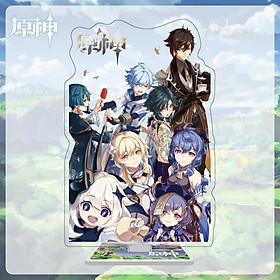 Standee GENSHIN IMPACT ver LẦN ĐẦU ĐẾN MONDSTADT Tượng Acrylic Anime mica chibi trang trí trưng bày mô hình