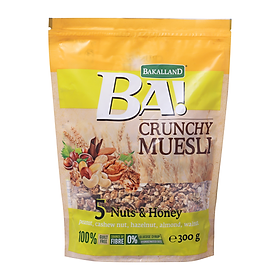 Ngũ Cốc Bakalland Crunchy Muesli 5 Nuts & Honey 300G