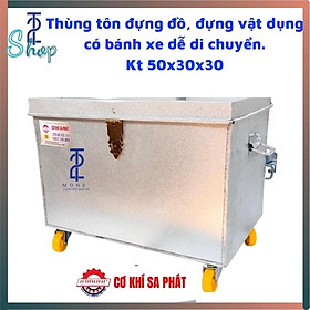 Mua Thùng tôn đựng đồ  đựng vật dụng có bánh xe dễ di chuyển.Kt 45x30x30