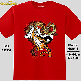 Long Hổ Tranh Đấu, mã ART2b. Áo thun in hình siêu chất. Áo phông hàng hiệu GOKING cho nam nữ, cặp đôi, teen, trung niên, đồng phục công ty, hội nhóm. Quà tặng cao cấp cho gia đình, bạn bè, đồng nghiệp. - Đỏ tươi, vải thun lạnh - XS