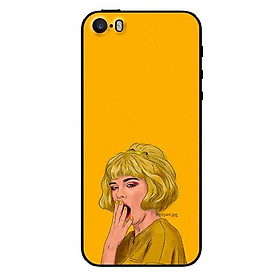 Ốp in cho iPhone 5/5s/5se mẫu Cô Gái Nền Vàng