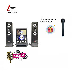 (Tặng kèm Micro hát không dây) Dàn âm thanh giải trí đỉnh cao tại nhà, vi tính lớn hát karaoke âm thanh đỉnh cao có kết nối Bluetooth USB Isky - SK328-Hàng nhập khẩu