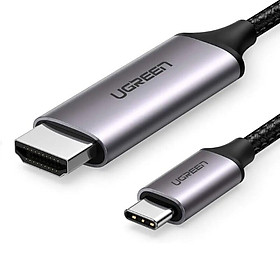 Ugreen UG50571MM142TK 2M màu đen cáp USB type c Thunderbolt 3 ra HDMI 4K 60HZ đầu kim loại - HÀNG CHÍNH HÃNG