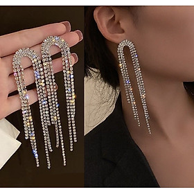 Earring Bông tai nữ dáng sợi dài đính đá