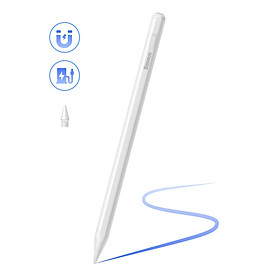 Mua Bút Cảm Ứng Sạc 2 Chế Độ Baseus Smooth Writing 2 Series Dual Charging Stylus  White (Active Version Wireless/Cabled Charging  with Simple Series Data Cable White and active pen tip)(Hàng chính hãng)