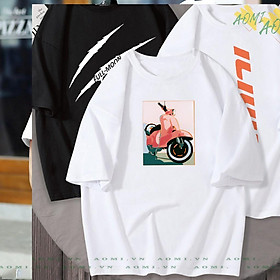 ÁO THUN BASIC TEE VESPA VINTAGE PHÔNG NAM NỮ GIA ĐÌNH CẶP ĐÔI CÓ SIZE TRẺ EM AOMIVN