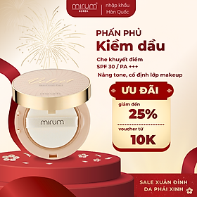 Phấn phủ siêu mịn Mirum kiềm dầu, nâng tông trắng hồng tự nhiên 10gr