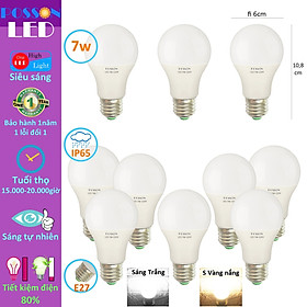 Mua 10 Bóng đèn Led 7w bup tròn A60 tiết kiệm điện thân kín chống nước mưa Posson LB-7x
