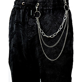Xích móc quần 3 tầng unisex hip hop phụ kiện nam