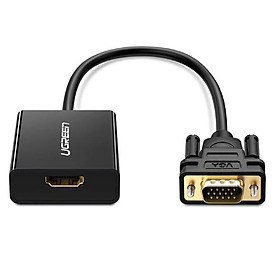 Mua bộ chuyển HDMI cái ra VGA đực + âm thanh jack 3.5mm Ugreen 694CO20694BC 30CM hàng chính hãng