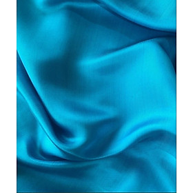 Vải Lụa Tơ Tằm satin màu xanh lam, mềm#mượt#mịn, dệt thủ công, khổ vải 90cm