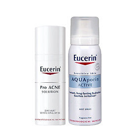 KEM DƯỠNG TRẮNG DA GIẢM MỤN EUCERIN PROACNE DAY MAT WHITENING SPF30 50ML TẶNG XỊT KHOÁNG DƯỠNG DA EUCERIN 50ML
