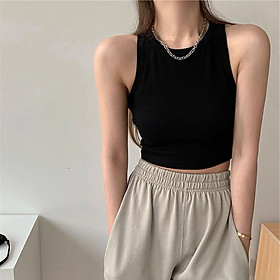 Áo croptop ba lỗ - Phông trơn body dáng ôm co dãn cá tính ulzzang