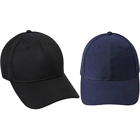 Bộ 2 Mũ Lưỡi Trai Tím Than Và Đen Trơn (Nam Nữ)