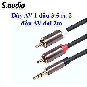 Mua Dây 3.5 ra 2 đầu AV dài 2m sợi  Đồng tinh luyện hàng chất lượng