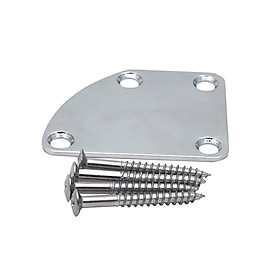 Chrome Electric Guitar Neckplate Metal Neck Plate with Screws for Fender Strat Tele Guitar Parts
