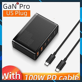 Bộ sạc nhanh Baseus GaN2 Pro Quick Charger 4 Ports (100W, Type C*2 & USB*2, PD/ QC3.0/ QC4+/ PPS/ SCP/ FCP/ AFC/ Apple 2.41/ BC1.2, Multi Quick charge protocol support)