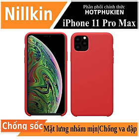 Ốp lưng chống sốc silicon cho iPhone 11 Pro Max mỏng 1mm hiệu Nillkin Flex Pure Cover Case (chống sốc cực tốt, chất liệu cao cấp, gờ bảo vệ camera) - hàng nhập khẩu - Đỏ