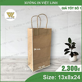 Mua Túi Giấy Kraft Nhật Cao Cấp  Kích Thước ( DxRxC) 13x8x24 cm - Túi Giấy Xi Măng Đựng Phụ Kiện