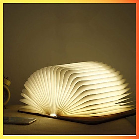 Mua Đèn ngủ độc đáo hình cuốn tập dạng nan quạt Wooden Book Lamp