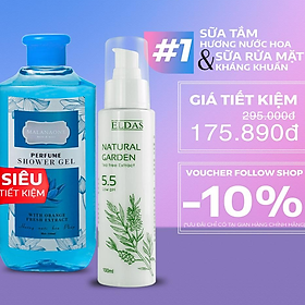 BỘ QUÀ TẶNG SỮA TẮM THƠM LÂU HƯƠNG NƯỚC HOA MALANAONE 330ML VÀ SỮA RỬA MẶT DỊU NHẸ CHIẾT XUẤT TRÀM TRÀ ELDAS 120ML