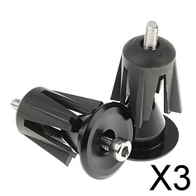 3x1 Pair Aluminum Alloy Bicycle Handlebar Grips Handle Bar Cap End Plugs Black