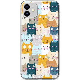 Ốp lưng dành cho iPhone 11 mẫu Nhiều chú mèo xanh vàng