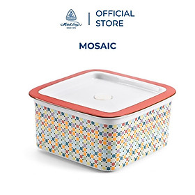 Hộp dưỡng sinh vuông đựng thực phẩm 15 cm + nắp  Dưỡng Sinh Mosaic (LTD) Sứ cao cấp Minh Long