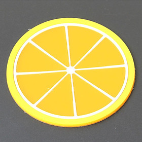 Mua Cup Coaster Heat-insulated Mat Fruit Shaped Silicone Cup PAd Tableware  Accessories - Yellow Lemon tại contessa563