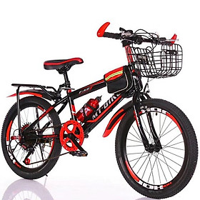 Xe đạp thể thao địa hình bánh 24 inch cho bé 7-11 tuổi Tặng kèm dầu tra xích + chuông la bàn (Giao màu ngẫu nhiên)