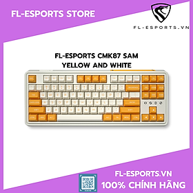 Bàn phím cơ không dây FL-Esports CMK87 Yellow White Kailh Box Switch - Hàng chính  hãng