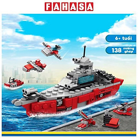 Đồ Chơi Lắp Ráp Siêu Chiến Hạm 6 Trong 1 - Warship - Toys&Joys 8970-1 (138 Mảnh Ghép)