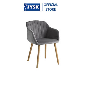 Ghế bàn ăn | JYSK Adslev | polyester/gỗ cao su | be/xám | R59xS60xC80cm