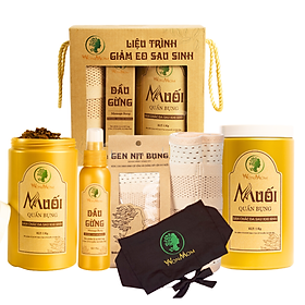 Bộ muối gừng giảm eo sau sinh dưới 3 tháng WonMom ( Bộ 2 hộp muối )