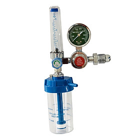 Buoy Type Oxygen Cylinder Pressure Reducing Valve Regulator Flowmeter Gauge Gas Flow Meter G5/8 0-10L/min with Soft Nasal Oxygen Cannula