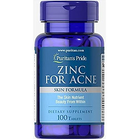 Zinc for Acne by Puritan's Pride a Mineral for Immune Sytem Health 100 Tablets