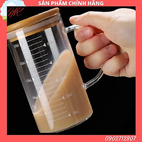 Ly đong chia vạch thủy tinh có quai 500ml nắp tre Bormioli Rocco